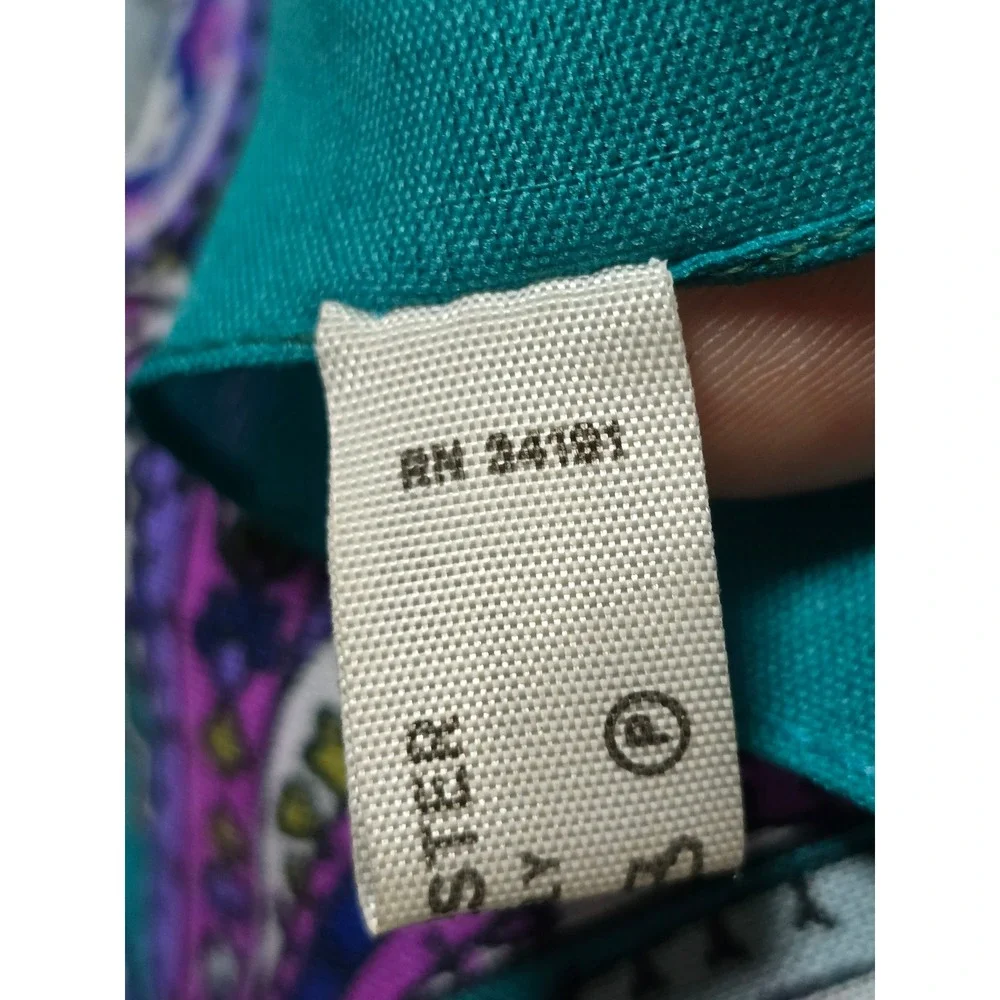 Paisley Scarf Women‎ OS Teal Excellent Vintage Made in Italy Square 30x30
